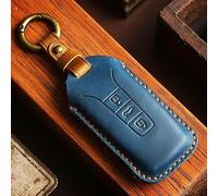 HIBEYO Funda Inteligente para Llave de Coche Compatible con Volkswagen Touareg, Piel de Vacuno, Funda Protectora para VW Touareg 2018 2019 2020 2021, Mando a Distancia, Llavero de 3 Botones, Color