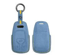 HIBEYO Funda para llave de coche compatible con Audi A4 B9 A5 A6 8S 8W Q5 Q7 4M S4 S5 S7 TT TTS TFSI RS funda de protección para llaves accesorios mandos a distancia gamuza funda llavero azul