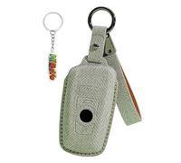 HIBEYO Funda para llave de coche compatible con BMW Serie 1, 3, 5, 7, X1, X3, X4, X5, F10, F15, F16, F20, F30, F18, F25, M3, M4, E34, piel sintética, accesorios, llavero, carcasa para llave, 4 botones