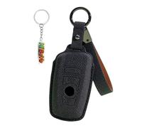 HIBEYO Funda para llave de coche compatible con BMW Serie 1, 3, 5, 7, X1, X3, X4, X5, F10, F15, F16, F20, F30, F18, F25, M3, M4, E34, piel sintética, accesorios, llavero, carcasa para llave sin llave