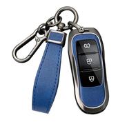HIBEYO Funda para llave de coche compatible con Dongfeng Fengguang DFSK Magnitud 580 Fengon Ix 5 Ix7 Seres 3 Sf5 Funda Protectora Cubierta Caja Llave Mando a Distancia Accesorios Llavero Largo Azul