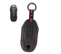 HIBEYO Funda para llave de coche compatible con Porsche Macan Turbo 4 EV Electric 2024 2025 Taycan 2022 de piel funda para llave con llavero negro