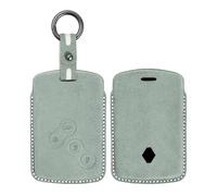 HIBEYO Funda para llave de coche compatible con Renault Koleos Laguna 2 3 Kadjar Megane 1 2 3 Clio Scenic Kangoo Duster Gamuza Funda para llave Caja Llavero Carcasa Verde