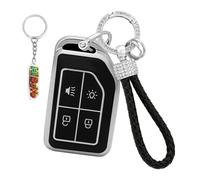 HIBEYO Funda para llave de coche compatible con Volvo FH FH Camión FH16 Tractor Van Schwere 4Tasetn TPU Silicona Carcasa para Llave Mando a Distancia Llavero Llavero Accesorios-B Negro