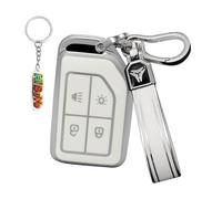 HIBEYO Funda para llave de coche compatible con Volvo FH FH Camión FH16 Tractor Van Schwere 4Tasetn TPU Silicona Carcasa para Llave Mando a Distancia Llavero Llavero Accesorios-A Blanco