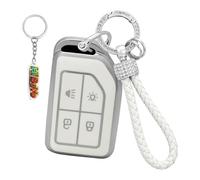 HIBEYO Funda para llave de coche compatible con Volvo FH FH Camión FH16 Tractor Van Schwere 4Tasetn TPU Silicona Carcasa para Llave Mando a Distancia Llavero Llavero Accesorios-B Blanco