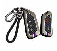 HIBEYO Funda para llave de coche compatible con VW Volkswagen Golf 8 ID.3 ID.4 Seat Leon MK4 Tarraco Ateca fibra de carbono patrón de funda para llave Cubierta llavero mando a distancia Accesorios C