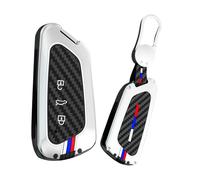 HIBEYO Funda para llave de coche compatible con VW Volkswagen Golf 8 ID.3 ID.4 Seat Leon MK4 Tarraco Ateca fibra de carbono patrón de funda para llave Cubierta llavero mando a distancia Accesorios A