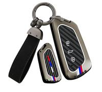 HIBEYO Funda para llave de coche compatible con VW Volkswagen Golf 8 ID.3 ID.4 Seat Leon MK4 Tarraco Ateca fibra de carbono patrón de funda para llave Cubierta llavero mando a distancia Accesorios B