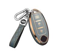 HIBEYO Funda para Llave de Coche Inteligente Compatible con Nissan Qashqai, Juke, X-Trail, Micra, Murano Infiniti, Mando a Distancia sin Llave, Llavero B (Gris Azul)