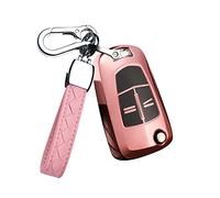 HIBEYO Funda para Llave de Coche para Opel Vauxhall de Silicona, Funda para Llave remota con Tapa para Opel Corsa Astra Vectra Zafira Antara Tigra Llavero de 2 Botones Rosa