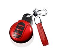HIBEYO Funda para Llave Inteligente Compatible con BMW Mini, Carcasa de TPU para Mini F56 F54 F55 F57 F60 Cooper One Clubman Works, Color Rojo