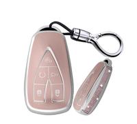 HIBEYO Funda para llavero de 5 botones para Changan Uni-K 2021 2022 2023 Eado UNI-T Oushang X5 X7 EV CS75 Plus Accesorios Bling Rhinestone Border Soft TPU Key Case - 5 botones rosa