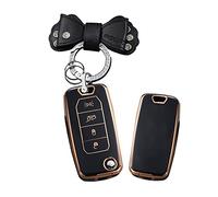 HIBEYO Funda Plegable para Llave de Coche para Jeep Funda Protectora para Llave Jeep Renegade de Acero Duro Compas Cherokee Renegade 500X Caja de Llaves Mando a Distancia 4 Botones Negro