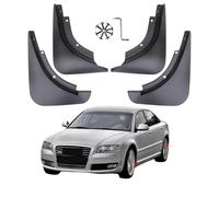 HIBEYO Juego de 4 guardabarros de coche compatibles con Audi A8 S8 D3 2003-2010, guardabarros delantero y trasero, sin agujeros, accesorios duraderos para coche
