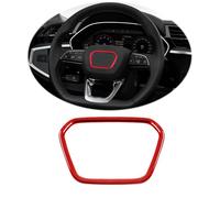 HIBEYO Pegatina de aluminio para volante de coche para Audi Q3 Q5L Q7 Q8 A4 volante decorativo anillo volante logotipo pegatina calcomanías volante accesorios interiores rojo