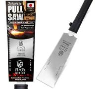 HIBINO Sierra de tracción japonesa Ryoba de 7 pulgadas con dientes de corte rápido y corte fino, hoja compacta de doble filo para proyectos detallados de carpintería, carpintería y precisión, hoja