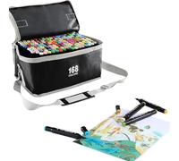 Hibisaws 80/120/168 colores: Rotuladores permanentes de graffiti con doble punta, juego multicolor para adultos, artistas, pintura, colorear y bocetos. (168 colores)