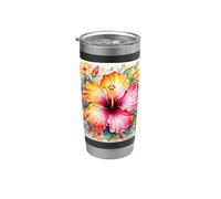 Hibisco aloha flor espiritual Hawaii Maui Oahu Kauai isla Vaso térmico de acero inoxidable de doble pared