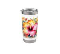 Hibisco aloha flor espiritual Hawaii Maui Oahu Kauai isla Vaso térmico de acero inoxidable de doble pared