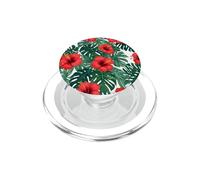 Hibisco Rojo Flores Tropicales Bold Floral PopSockets PopGrip para MagSafe