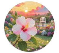 HibiscoSyriacusRompecabezas Redondo 1000 Piezas con para Principiantes Que Disfrutan Retos Sencillos 1000pcs (67.5x67.5cm)