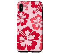 Hibiscus Flower Beach Hawaiian Exotic Floral Surf Vibe Red Carcasa para iPhone XS MAX