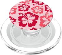 Hibiscus Flower Beach Hawaiian Exotic Floral Surf Vibe Red PopSockets PopGrip para MagSafe