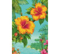 Hibiscus Flowers with Tropical Island Journal: Beach Holiday Vibes Travel Lined Notebook for Women