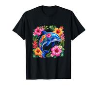Hibiscus Reef Delfín Verano Playa Paraíso Camiseta