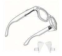 HiBloks Protectores Laterales para Gafas Ray-Ban Meta Wayfarer/Skyler/Headliner (Gen 2) y Oakley Meta HSTN, Ligeros, Cómodos y No Afectan la Carga (Transparente)