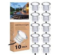 HIBOITEC 10 Focos LED Empotrables para el Suelo Ø32mm, IP67 Resistente Focos Empotrables para Terraza, Blanco Cálido Empotrar en el Suelo Exterior para Terraza, Jardín, Luz Decorativa