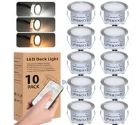 HIBOITEC 10PCS LED Foco Empotrable de Suelo al Aire Libre con Control Remoto, RGB Foco Empotrable LED Punto de Piso para Terrazas, Impermeable IP67 Luces Lámpara Empotrables en el Suelo