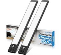 HIBOITEC 2500mAh 32,5CM Luz Armario Sensor Movimiento, 350Lumen & 5 Niveles de Brillo Luces Led Cocina Magnéticas, USB-C Regulable Sensor Movimiento Interior para Cocina, Pasillo (Luz Blanca)