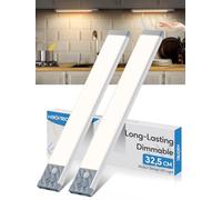 HIBOITEC 2500mAh Led Cocina Bajo Mueble, Luz Led Con Sensor de Movimiento-32,5CM 70LED Luz Armario, Regulable Tira Magnética Adhesiva Luce para Cocina, Armario, Escalera, Pasillo (Luces Cálidas)