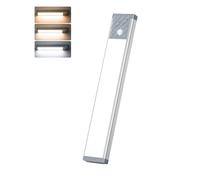 HIBOITEC 3 Colores Led Cocina Bajo Mueble, Regulable Luz Armario Sensor Movimiento, Lampara Led Recargable, Magnética Adhesiva Luces Cocina, Larga Duración Luces Armarios con Sensor sin Cable