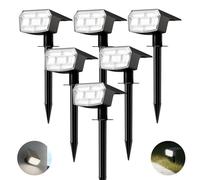 HIBOITEC 59 LED Luz Solar Exterior, 6 Paquetes Luces Solares Led Exterior Jardin, Luce blanca de 6000k, Luz solar impermeable IP65 para jardín, Luces solares para jardín con brillo ajustable, Caminos