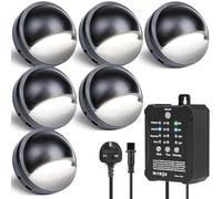 HIBOITEC 6 luces LED de bajo voltaje con temporizador transformador y sensor de fotocélulas
