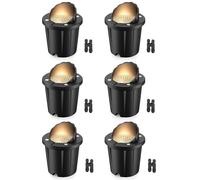 HIBOITEC 6Piezas Luz Empotrada Exterior 12V 24V, 12W Alta Luminosidad 1200LM, IP67 Impermeable Antideslumbrante, Arco Foco LED COB 3000K Cálido para Camino, Jardín, Muro y Árbol, Incluye Conectores