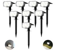 HIBOITEC - Luces solares de jardín 59LED, 3 modos de brillo, foco, IP65, luces de jardín alimentadas por energía solar, impermeables, iluminación de paisaje al aire libre para árboles de patio, camino