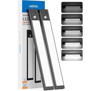 HIBOITEC Luz Armario Sensor Movimiento, 50LED & 5 Niveles de Brillo Luces Led Cocina Magnéticas, USB-C Regulable Led Cocina Bajo Mueble, Sensor Sin Cable para Armario, Pasillo (Luz Blanca, 25,5CM)