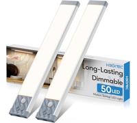 HIBOITEC Luz de Armario con Sensor de Movimiento, Regulable Led Cocina Bajo Mueble, Recargable Luz Nocturna Sin Cables Magnética Luces para Cocina, Armario, Gabinete (Luz Blanca Cálida, 25,5CM)