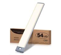 HIBOITEC Luz LED Armario Magnética con Sensor Movimiento, Blanco Frío Luz Led Adhesiva, USB Recargable 1000mAh Lampara sin Cables Bajo Mueble Interior Armarios Tira Lamparas Magnetica