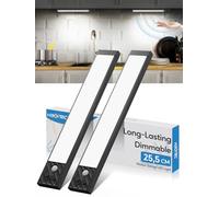HIBOITEC Luz LED Sensor Movimiento Cocina, 25,5CM Regulable Luz Led Adhesiva Magnética, USB-C Luces Armarios con Sensor Sin Cable para Cocina, Armario, Pasillo