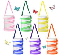Hiboom 6 jaulas de hábitat para insectos y mariposas, jaula de mariposa a granel para orugas, mini red de mariposa, recinto de mariposa, plegable, jaula de malla para insectos, terrario, 5.51 x 7.09