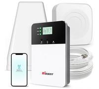 HiBoost Amplificador de señal para teléfono móvil, cobertura de 8000 m² con 2 antenas interiores para todos los usuarios de EE. UU., amplificador de teléfono móvil para oficina en casa y destino de
