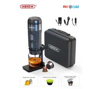 HiBREW-cafetera portátil para coche y hogar, cafetera Expresso DC12V compatible con cápsulas de café en polvo Nexpresso Dolce Pod H4A H4A Plus