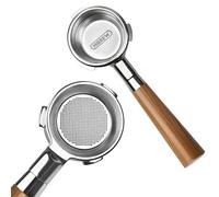 HIBREW Portafiltro sin fondo de 58 mm con 3 orejas solo para cafetera H10A, acero inoxidable con mango de palisandro, herramienta avanzada para entusiastas del café