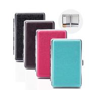 HIBRON 4 Pitilleras Metálicas Unisex Forradas en Piel Sintética para 12 Cigarrillos Estándar