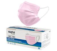 HIBRON 50 Mascarillas Rosas Desechables Homologadas CWA 17553: 2020 con Método de Ensayo BFE: EN14683:2019 en España, BFE > 99%